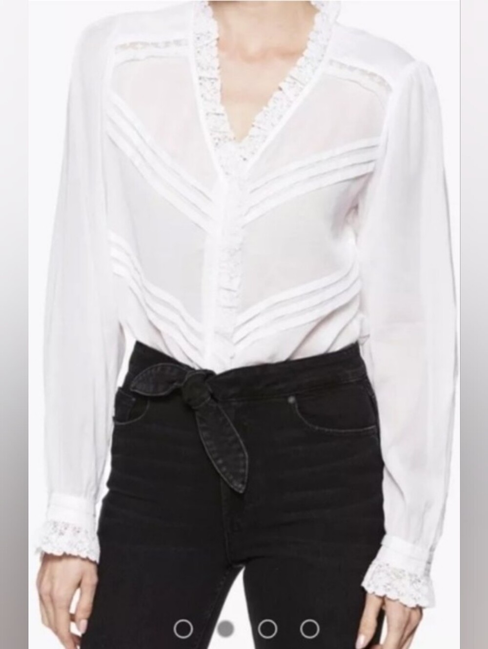 Paige Alina blouse NWT Size Medium M White Lace Trimmed